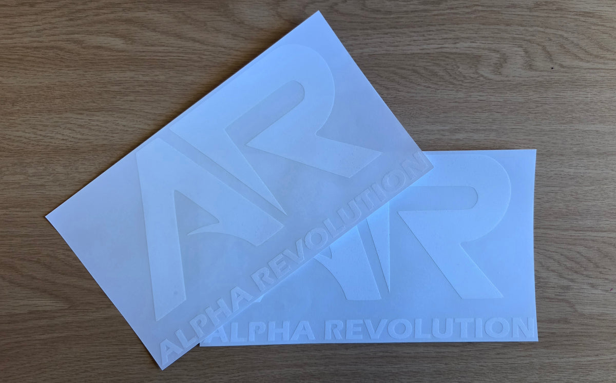 AR VEHICLE STICKER SET - WHITE (SOLD IN SETS OF 2)