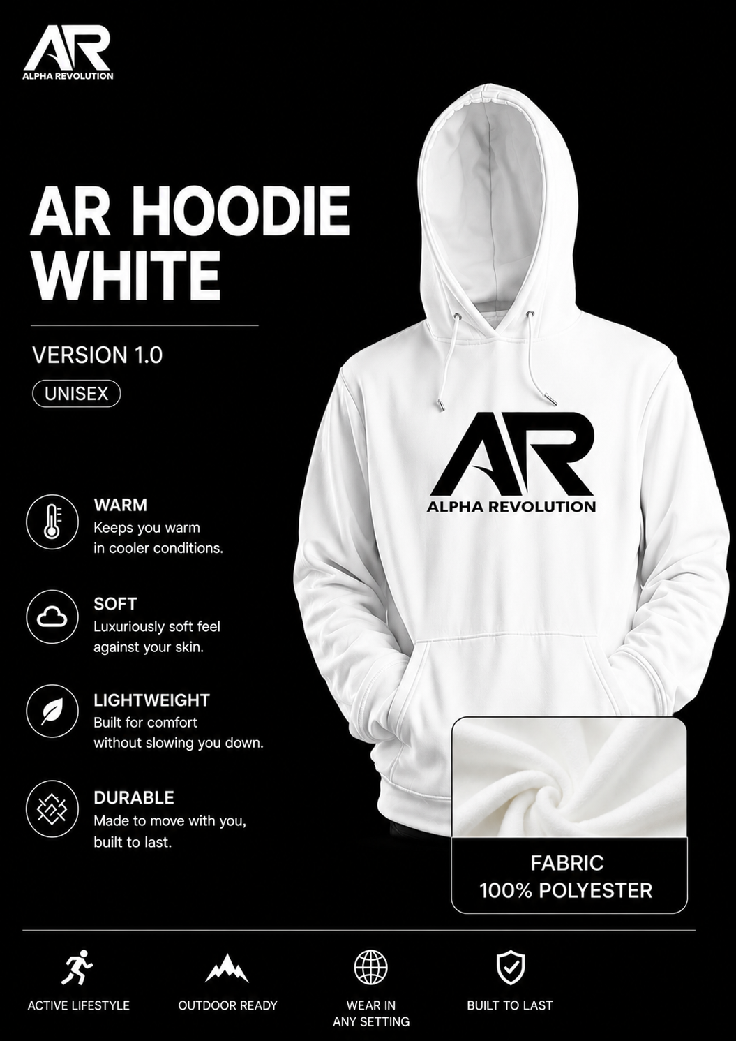 AR HOODIE WHITE- VERSION 1.0