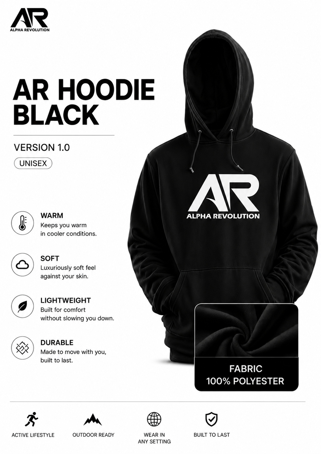 AR HOODIE BLACK- VERSION 1.0