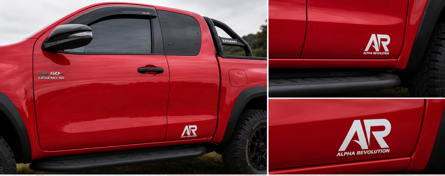 AR VEHICLE STICKER SET - WHITE (SOLD IN SETS OF 2)